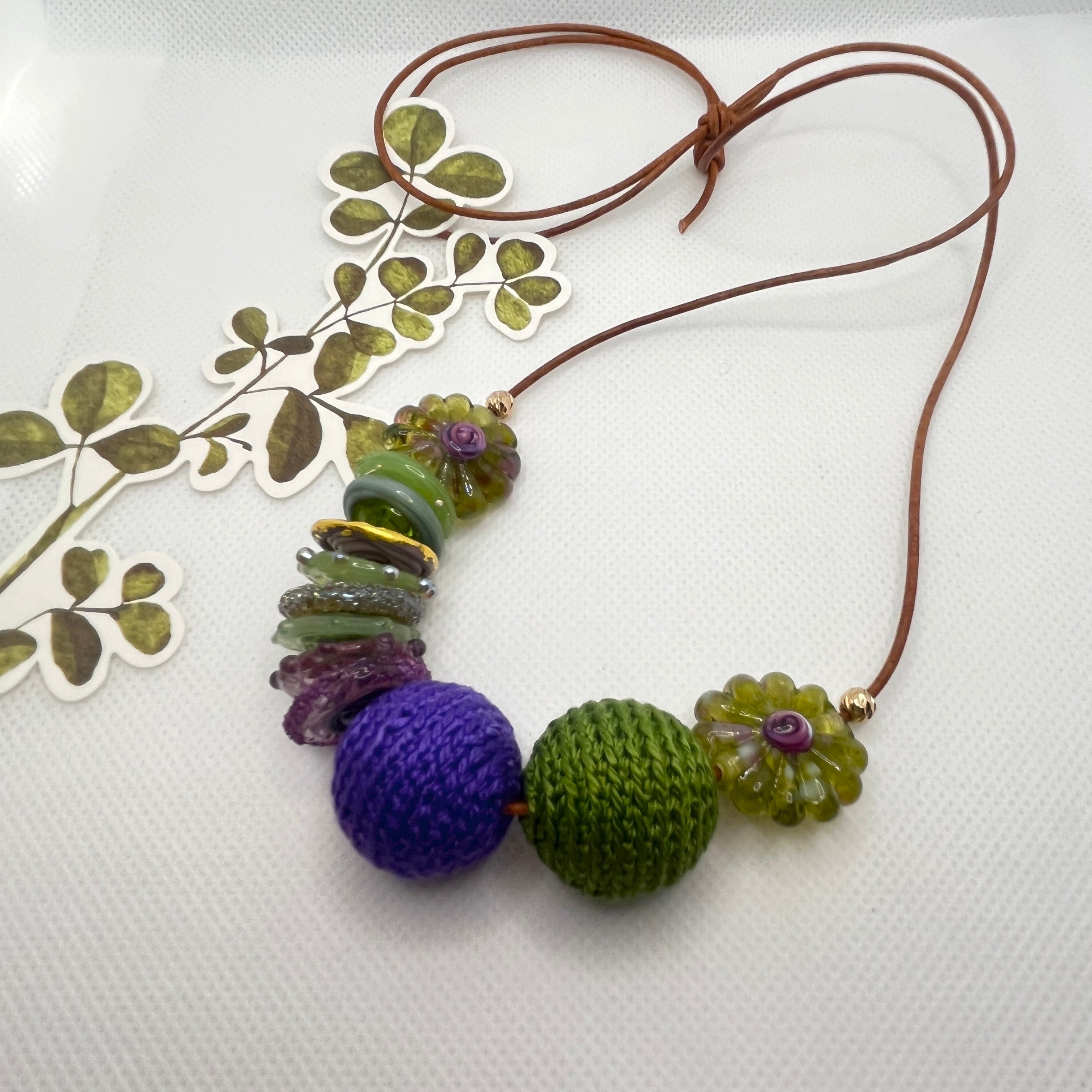 Handmade Adjustable Necklace - Lavender Grove