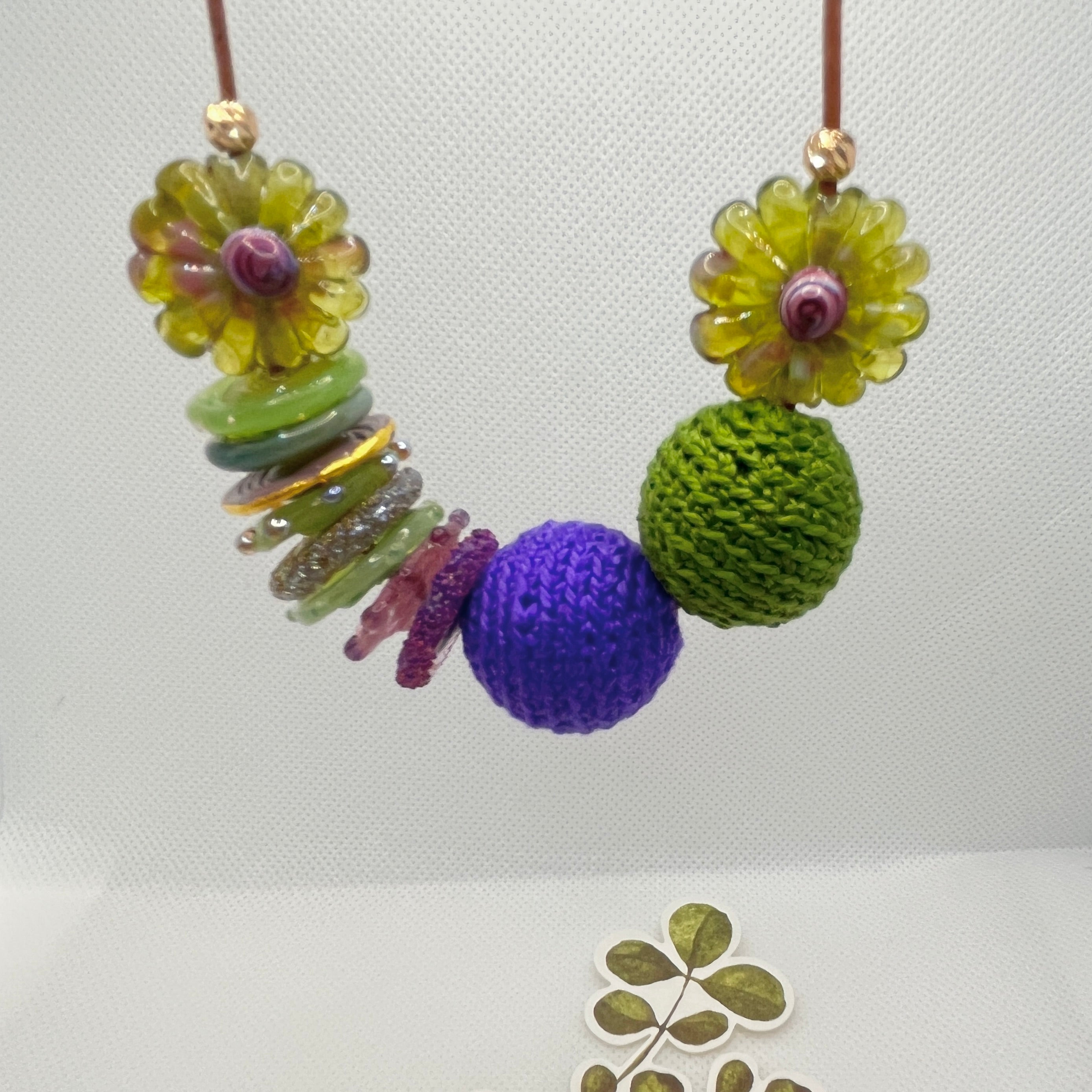 Handmade Adjustable Necklace - Lavender Grove