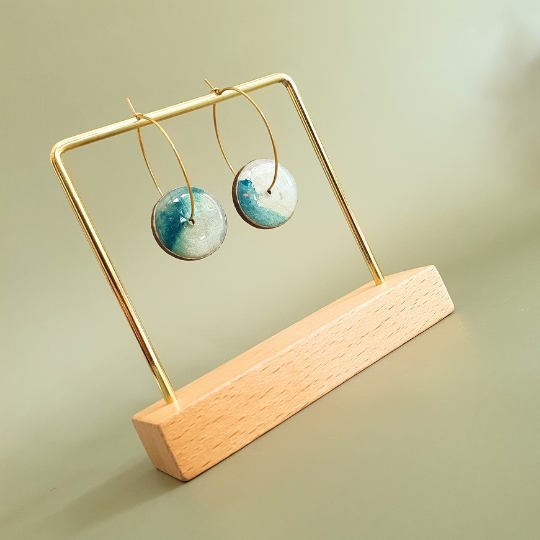 The Bubblegum Sky Collection | Resin art jewellery | Small and medium dangle earrings