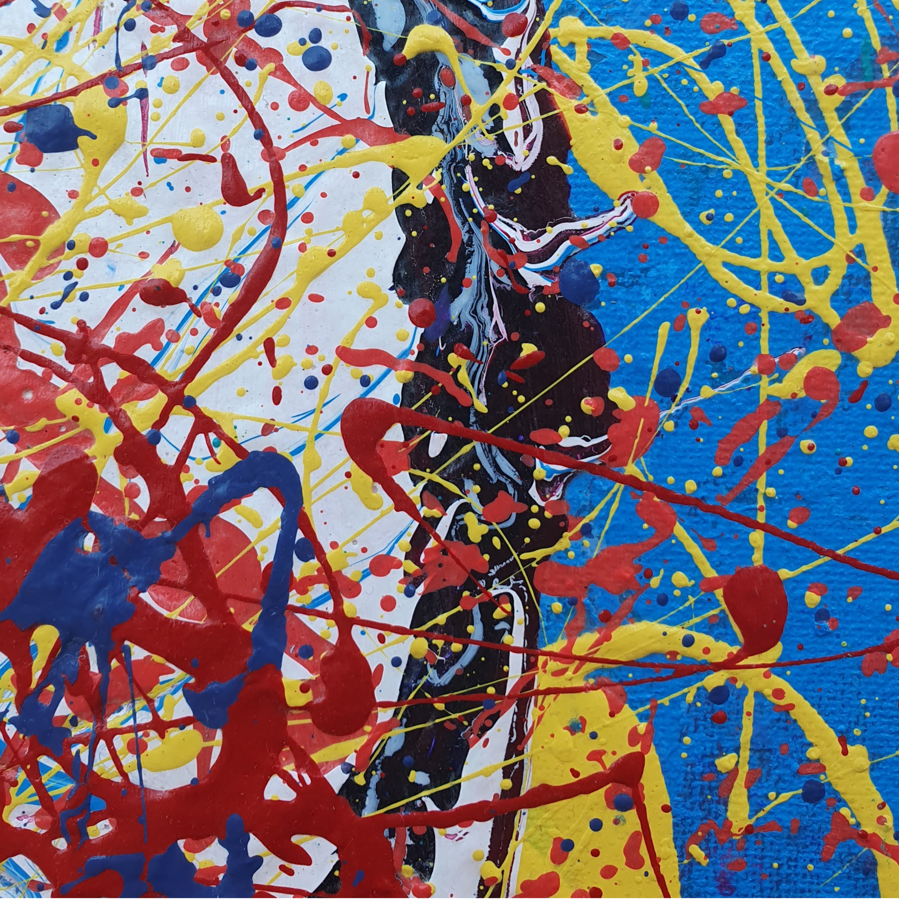 Perfect Imperfections. Abstract Canvas Painting With Hearts.