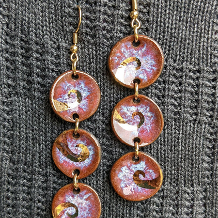 Spiral Galaxy Ceramic Earrings