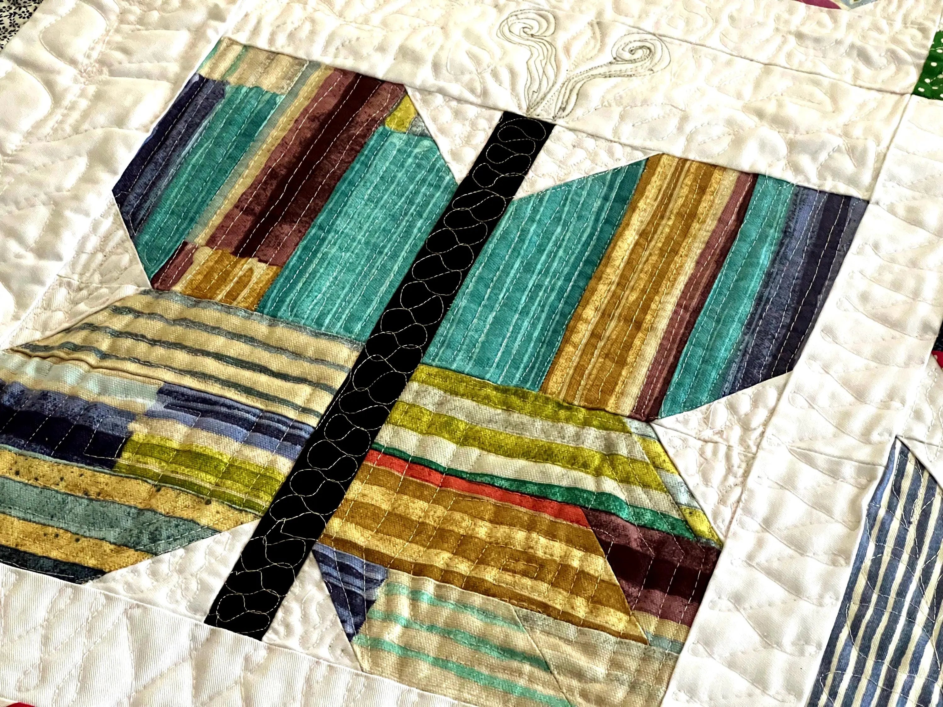Handmade Butterfly Quilt: Floral Patchwork Cotton Bedding soft cozy blanket