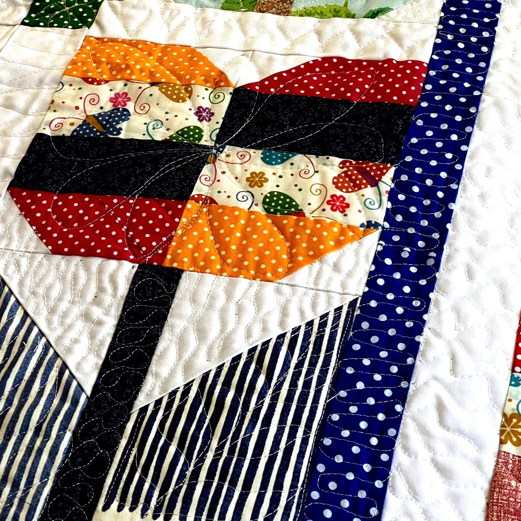 Handmade Butterfly Quilt: Floral Patchwork Cotton Bedding soft cozy blanket