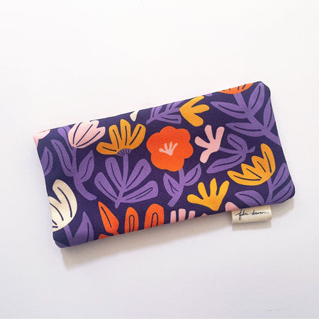 Fabric Glasses, Sunglasses Case, Handmade - Petals (Purple)
