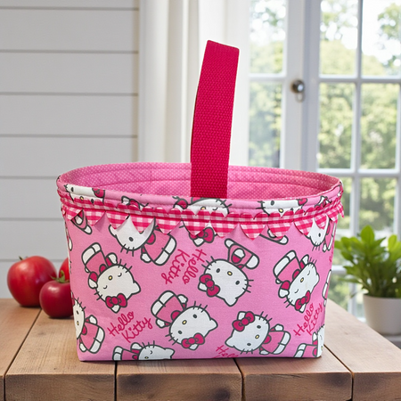 Handmade Hello Kitty Basket with Handle