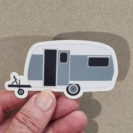 Vintage Green Caravan Sticker