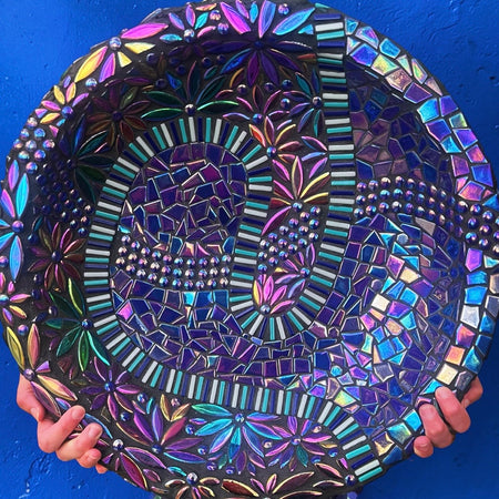 Mosaic Glow in the Dark Birdbath.