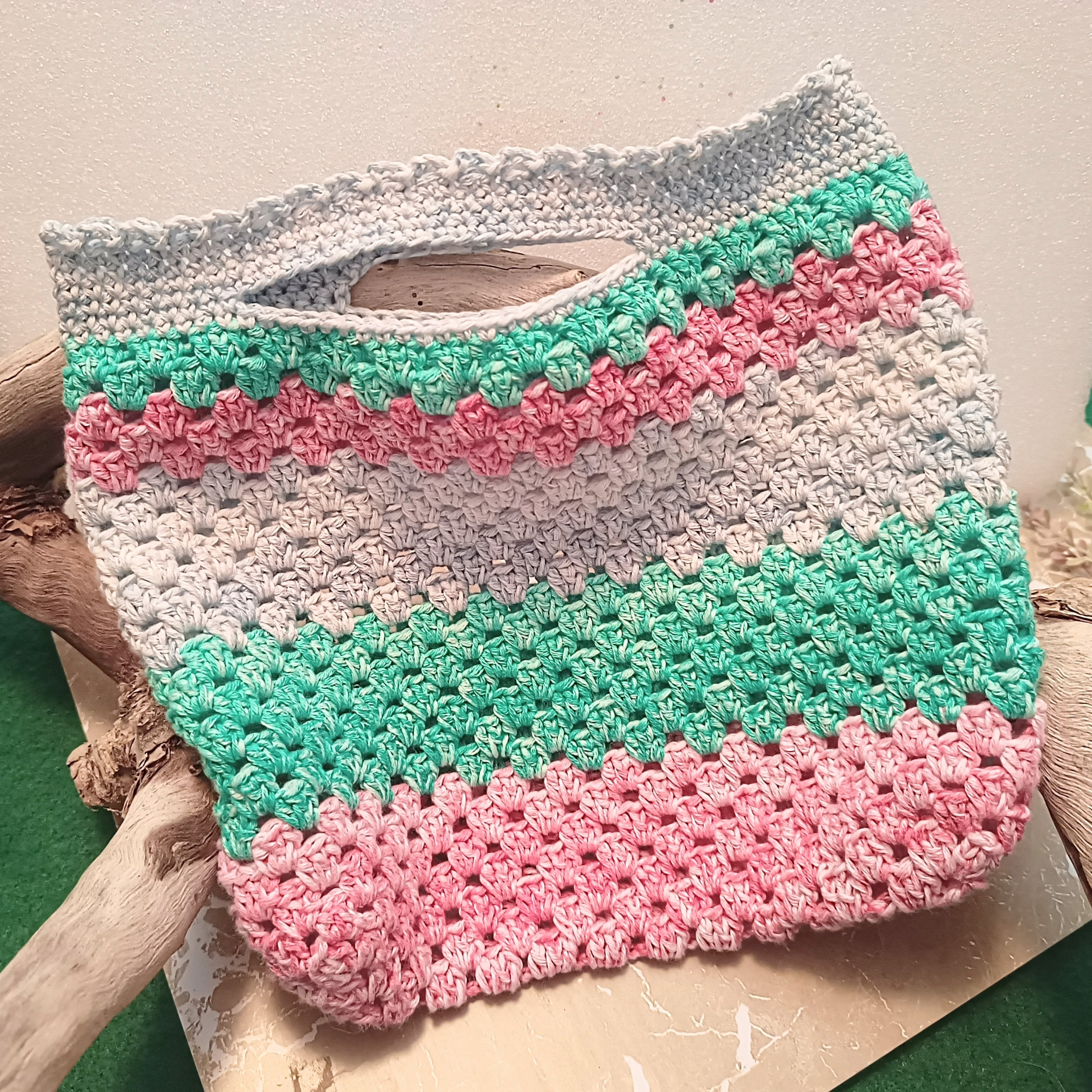 Mini Unlined Crochet Granny Stripe Bags