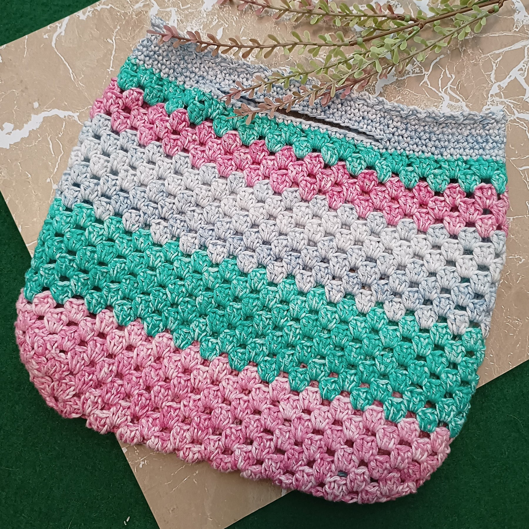 Mini Unlined Crochet Granny Stripe Bags