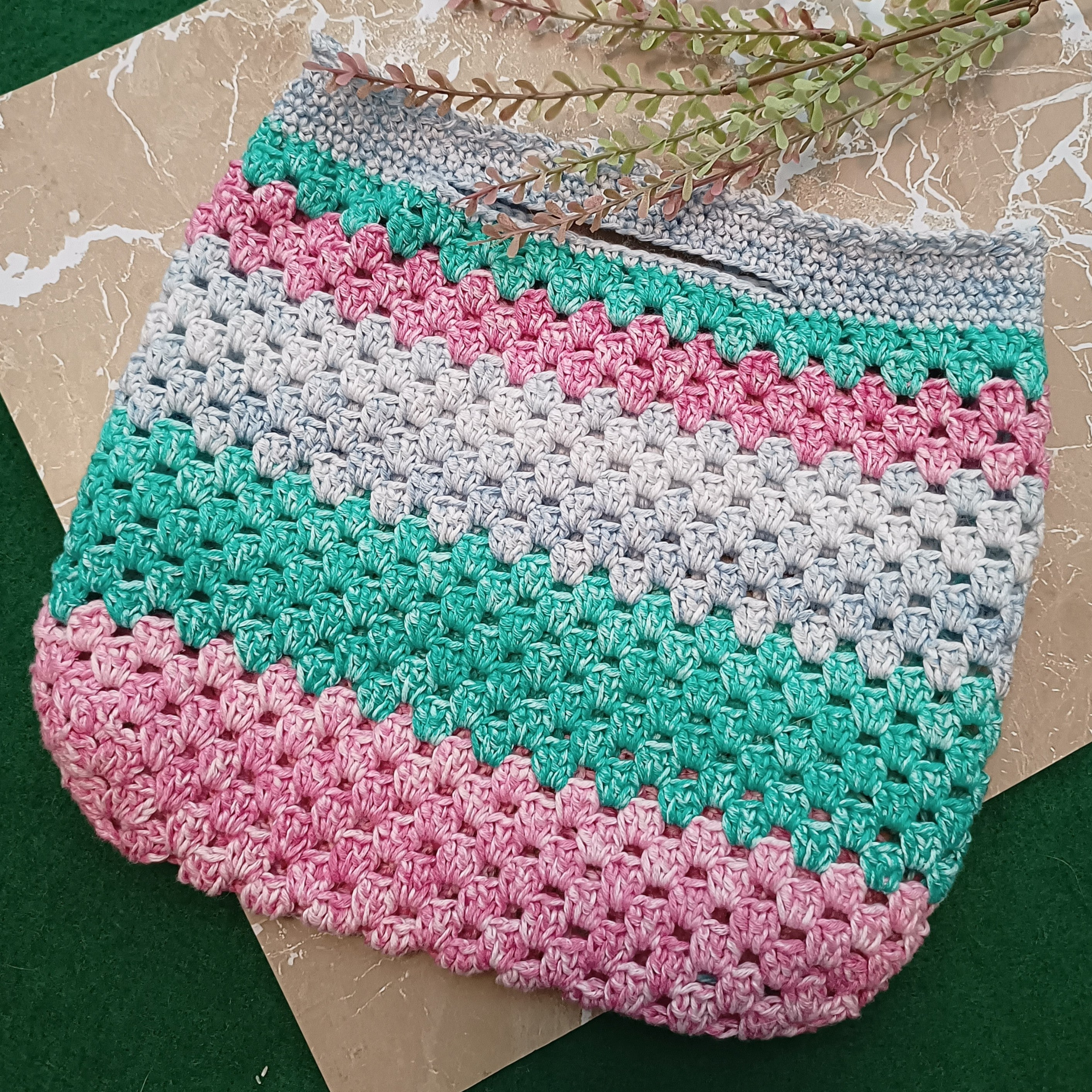 Mini Unlined Crochet Granny Stripe Bags