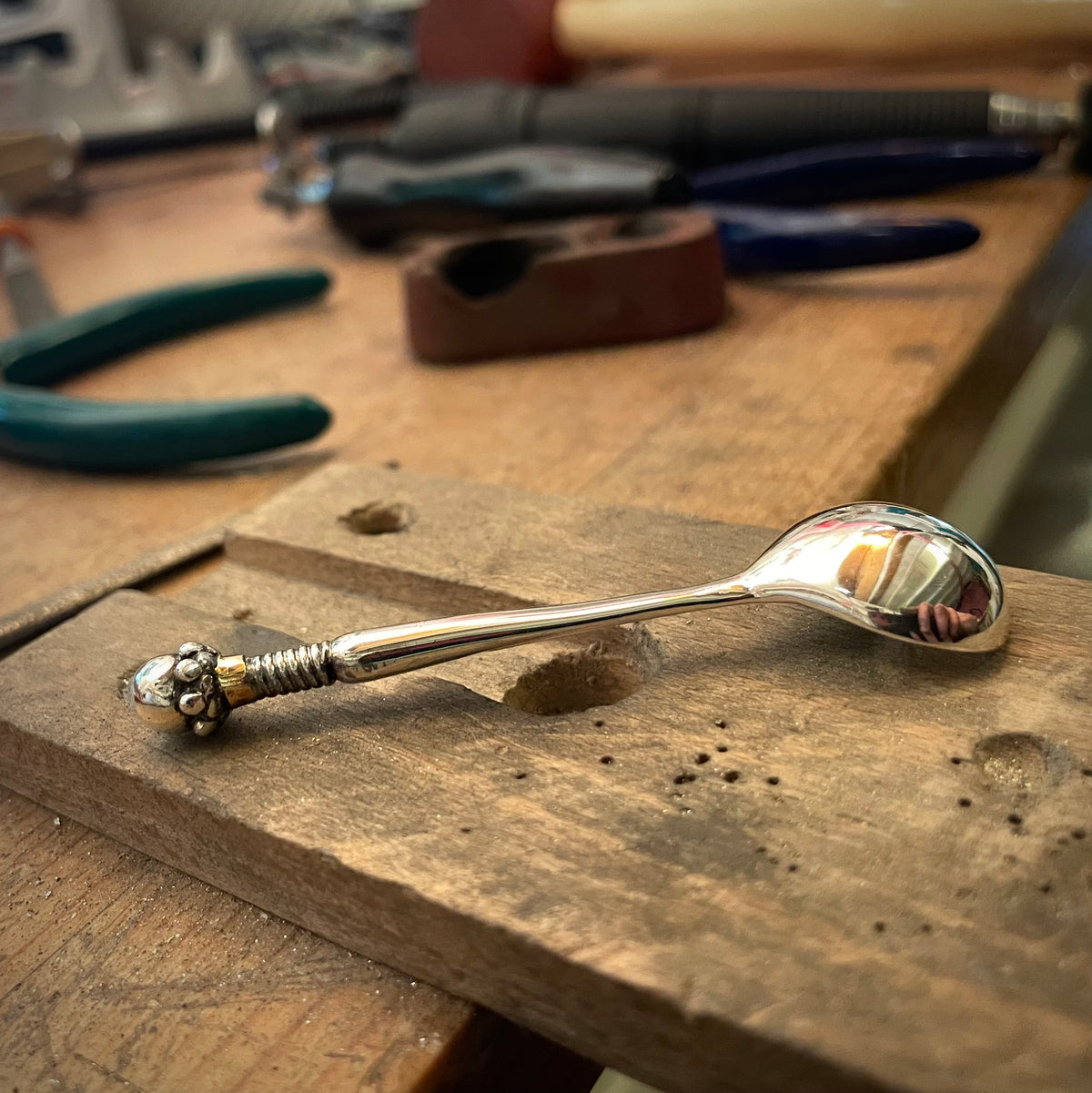 Cute sterling silver salt spoon