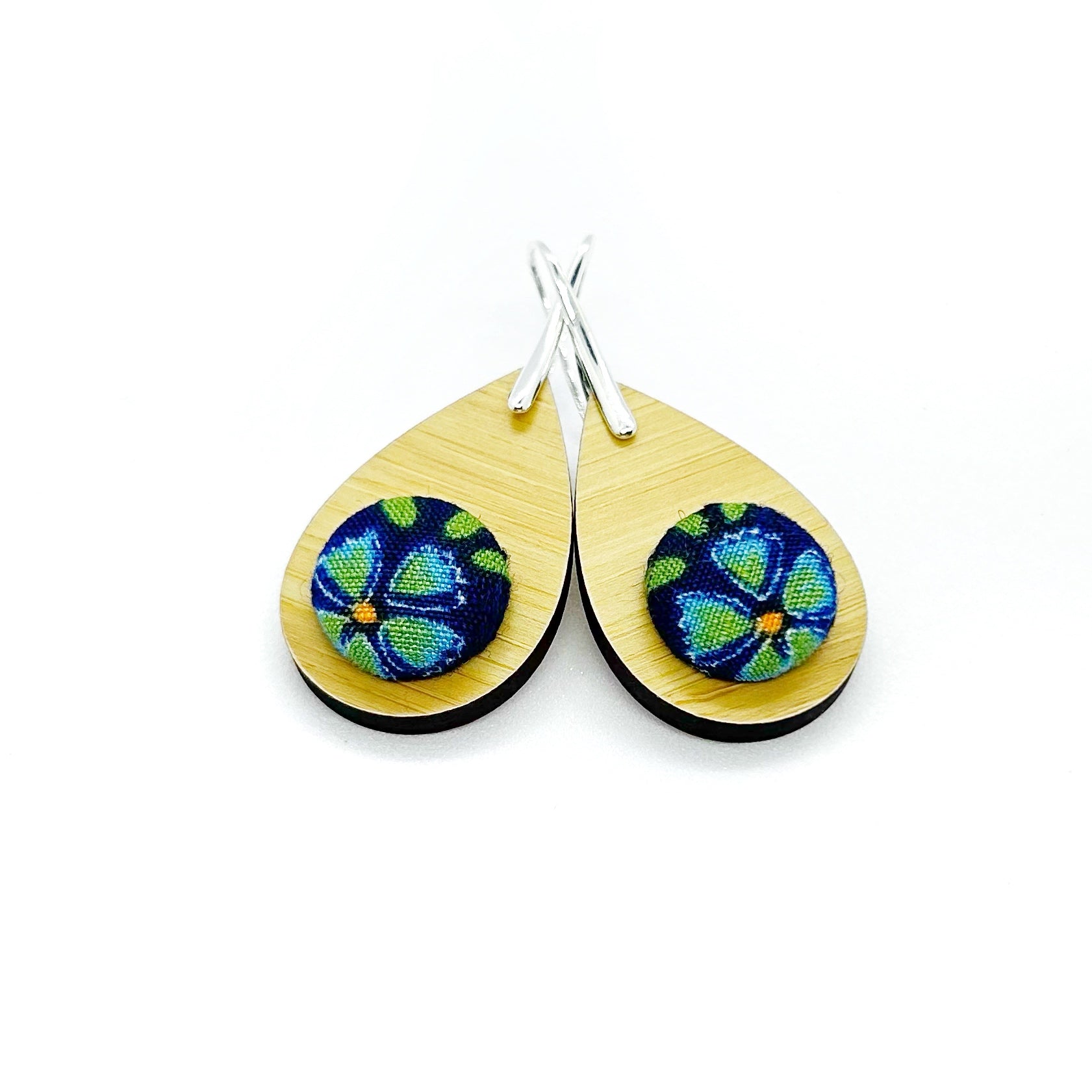 Kimono XL Tear Drop Earrings - Blues and Greens
