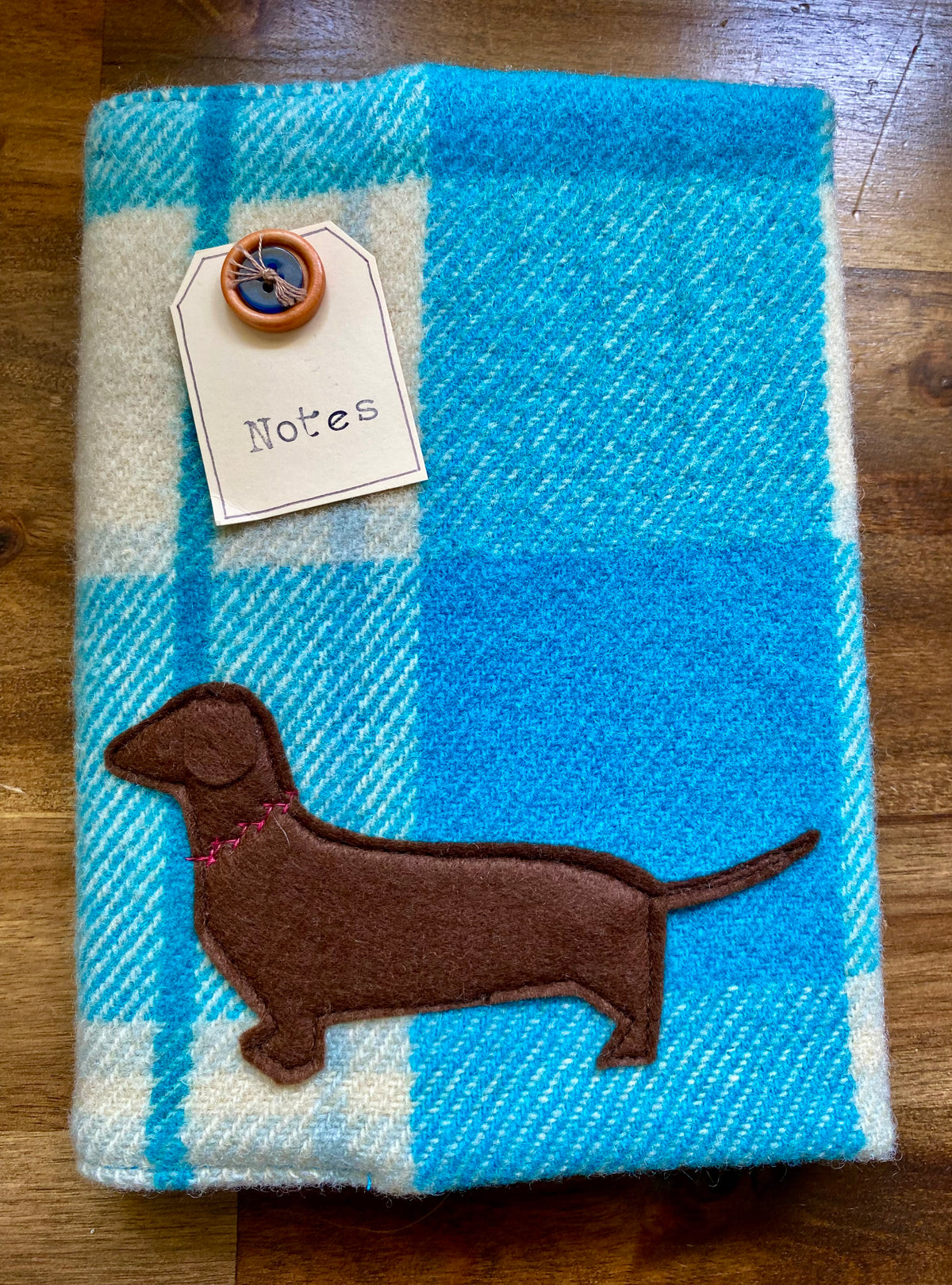 A5 Upcycled Notebook Dachshund - Blue