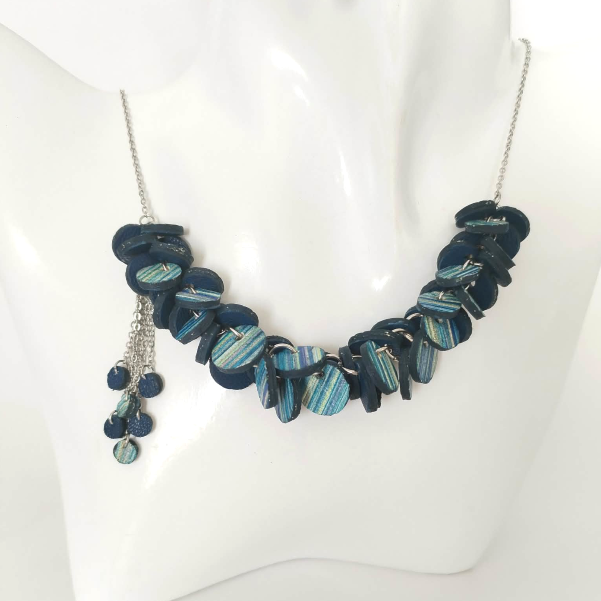Blue Circles - set, necklace and earrings