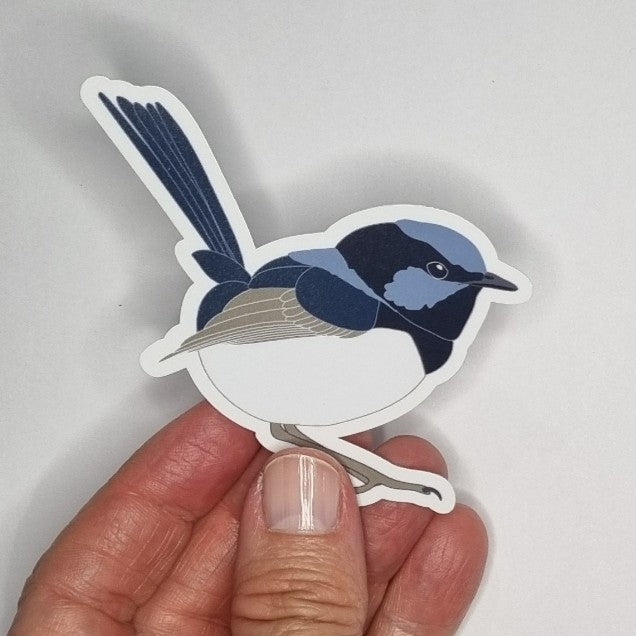 Superb Blue Fairy Wren Bird Sticker