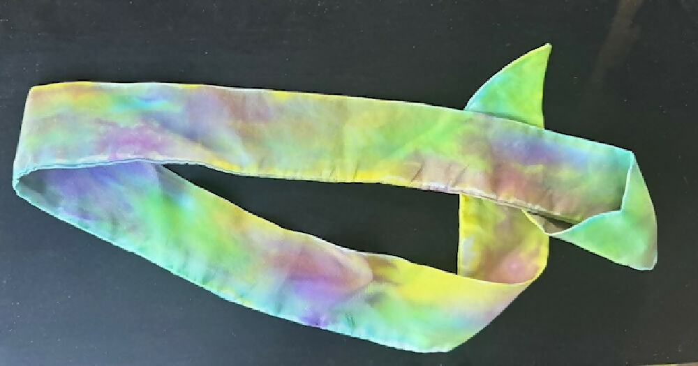 Tie dyed silk Twilly scarf