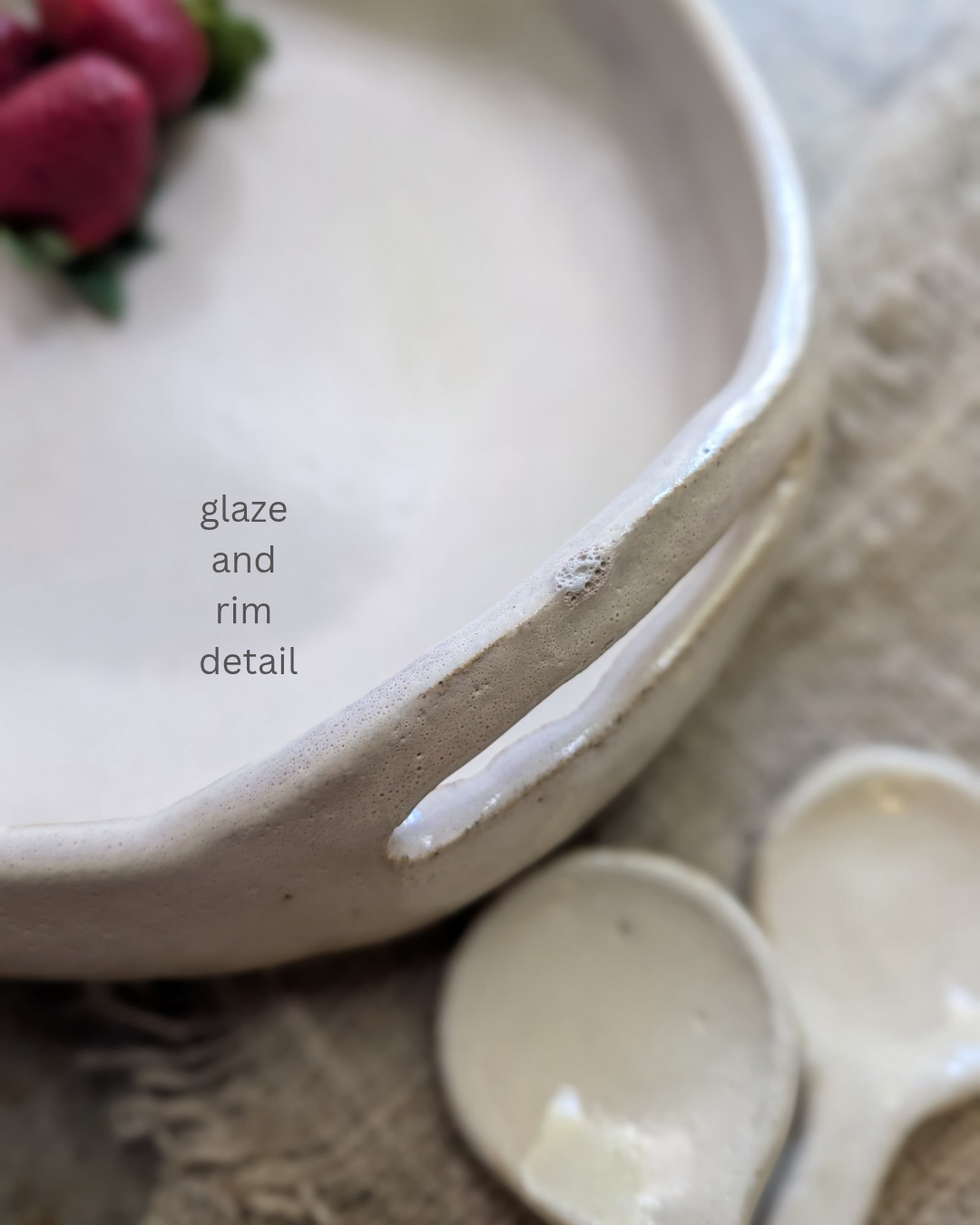 Hand-formed Ceramic Serving Bowl and Spoon Set | share • dine • savour