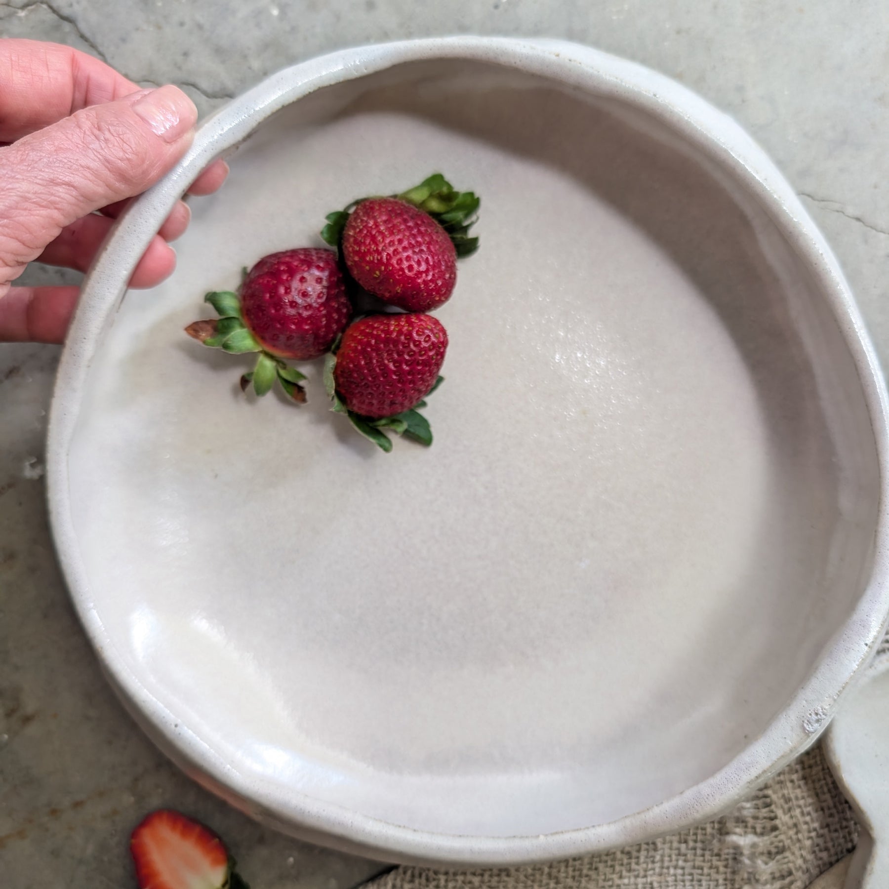 Hand-formed Ceramic Serving Bowl and Spoon Set | share • dine • savour