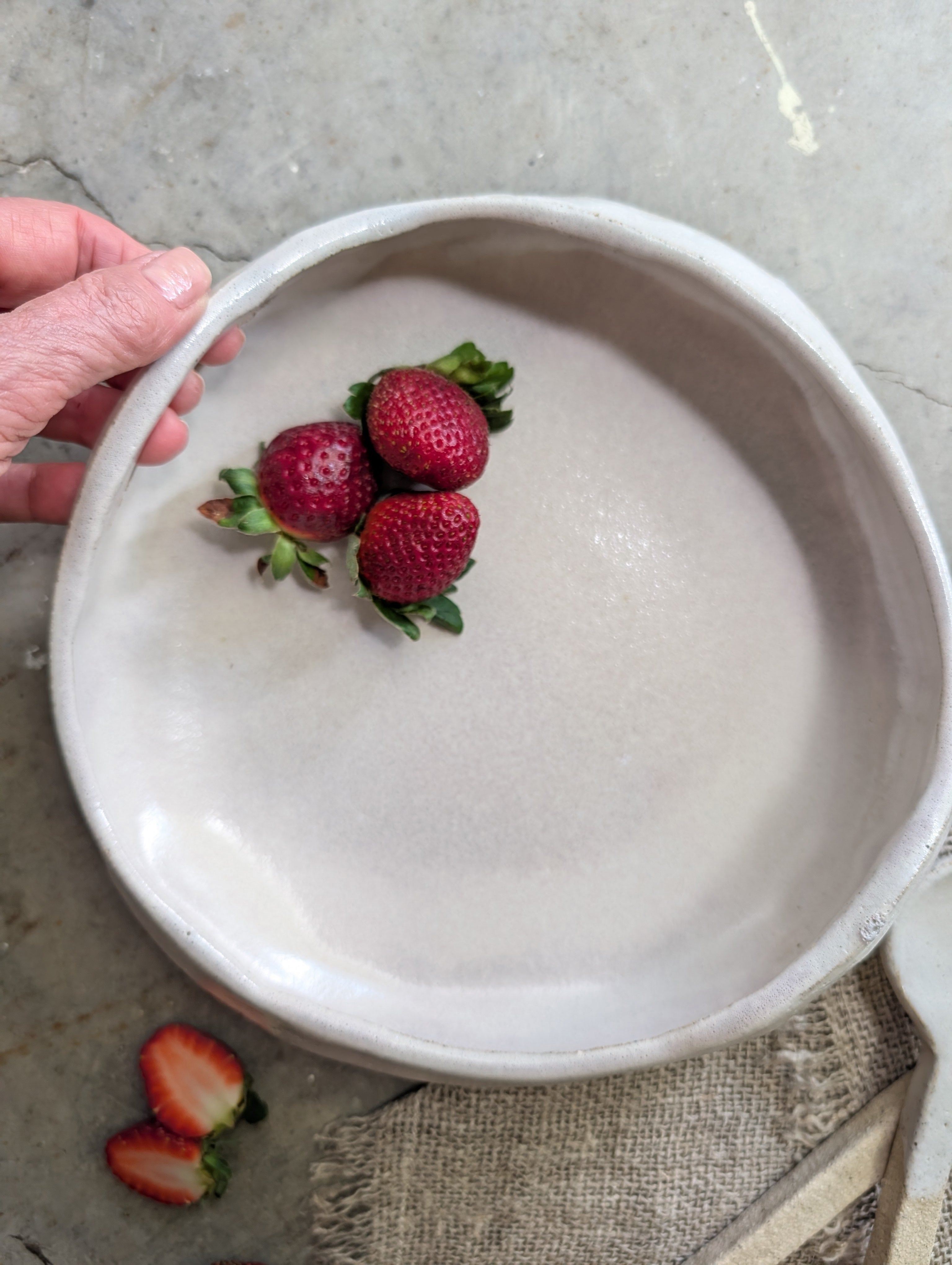 Hand-formed Ceramic Serving Bowl and Spoon Set | share • dine • savour