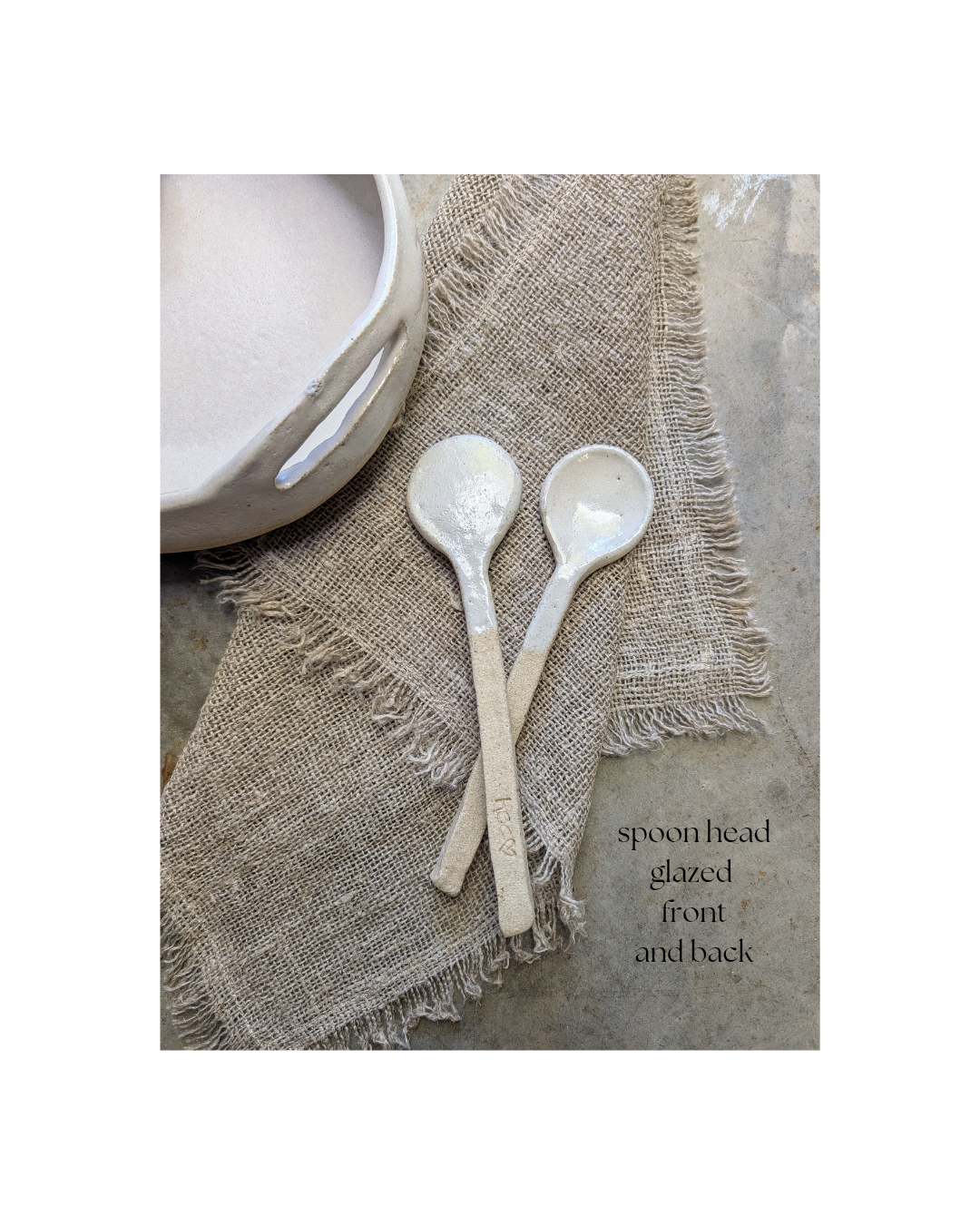 Hand-formed Ceramic Serving Bowl and Spoon Set | share • dine • savour