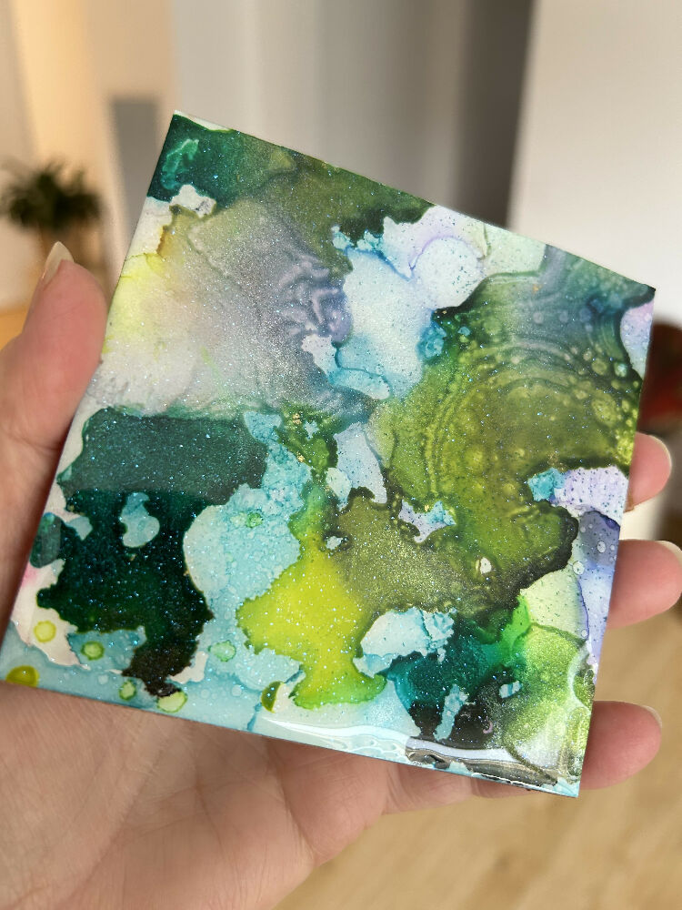Resin/Alcohol Ink Drink Coasters (Set of 4) The Odd Bunch