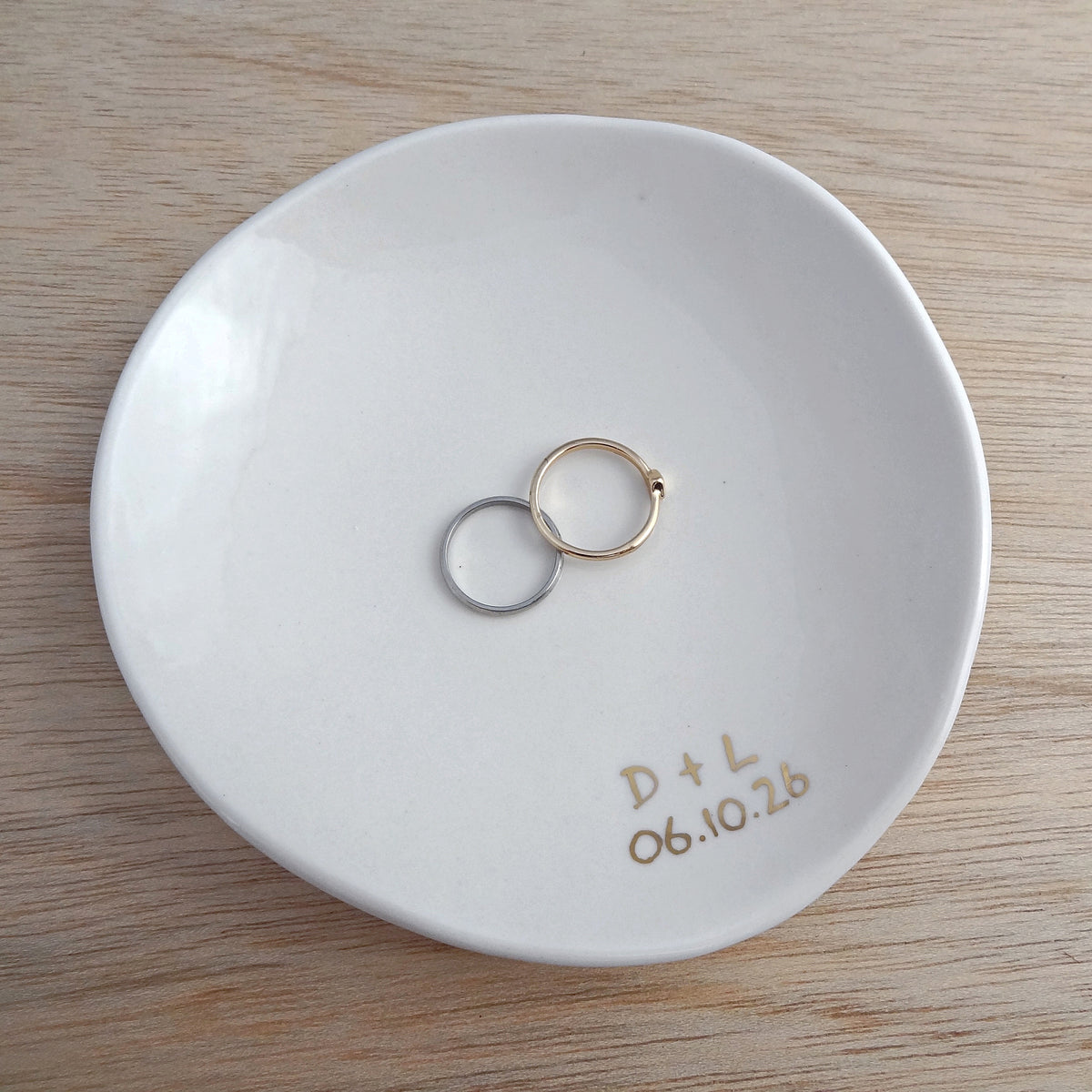 Personalised ring dish with custom initials. Ring holder, Custom Wedding Gift