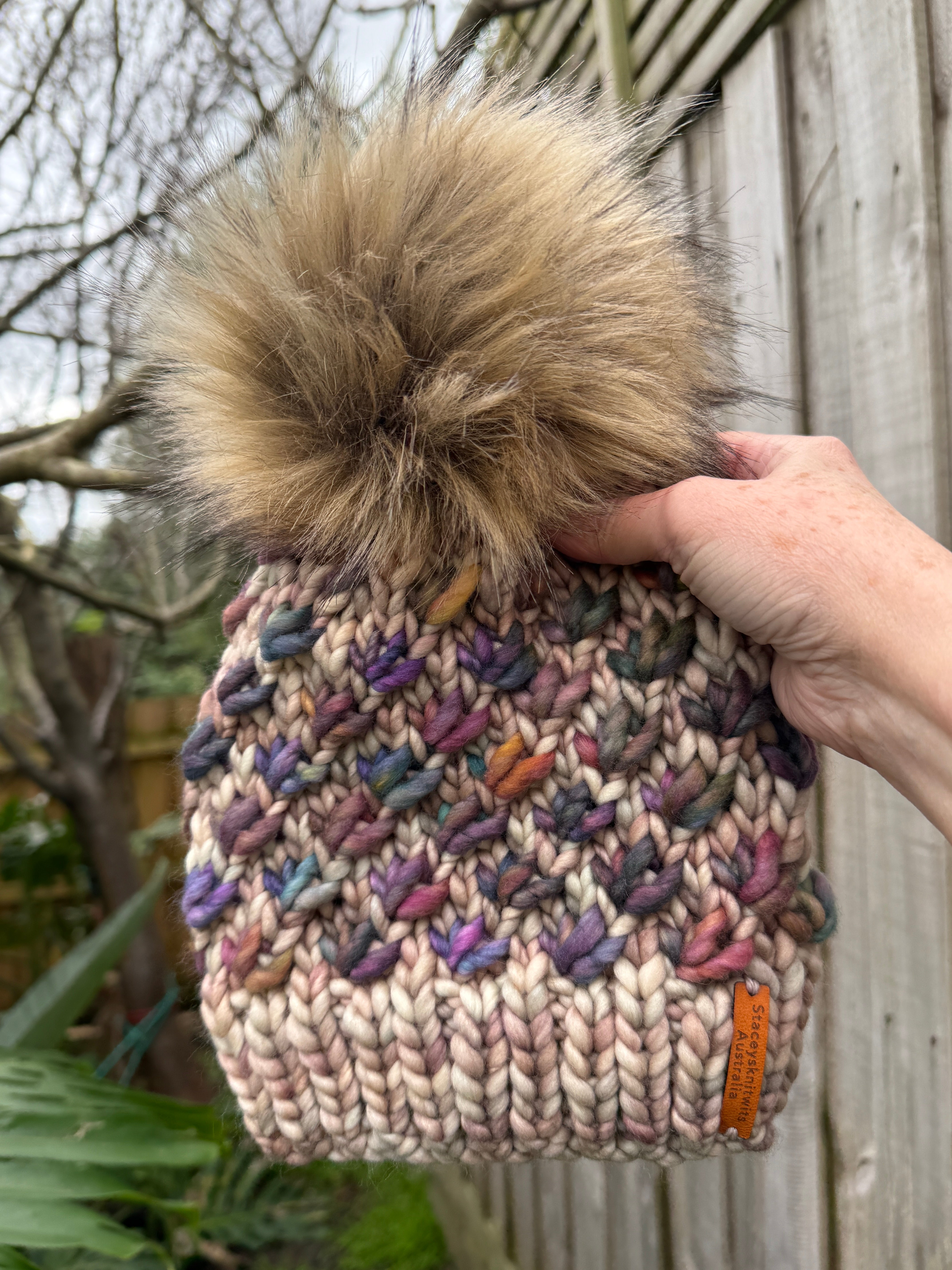 Hand Knitted Merino Beanie, Luxurious PomPom Beanie