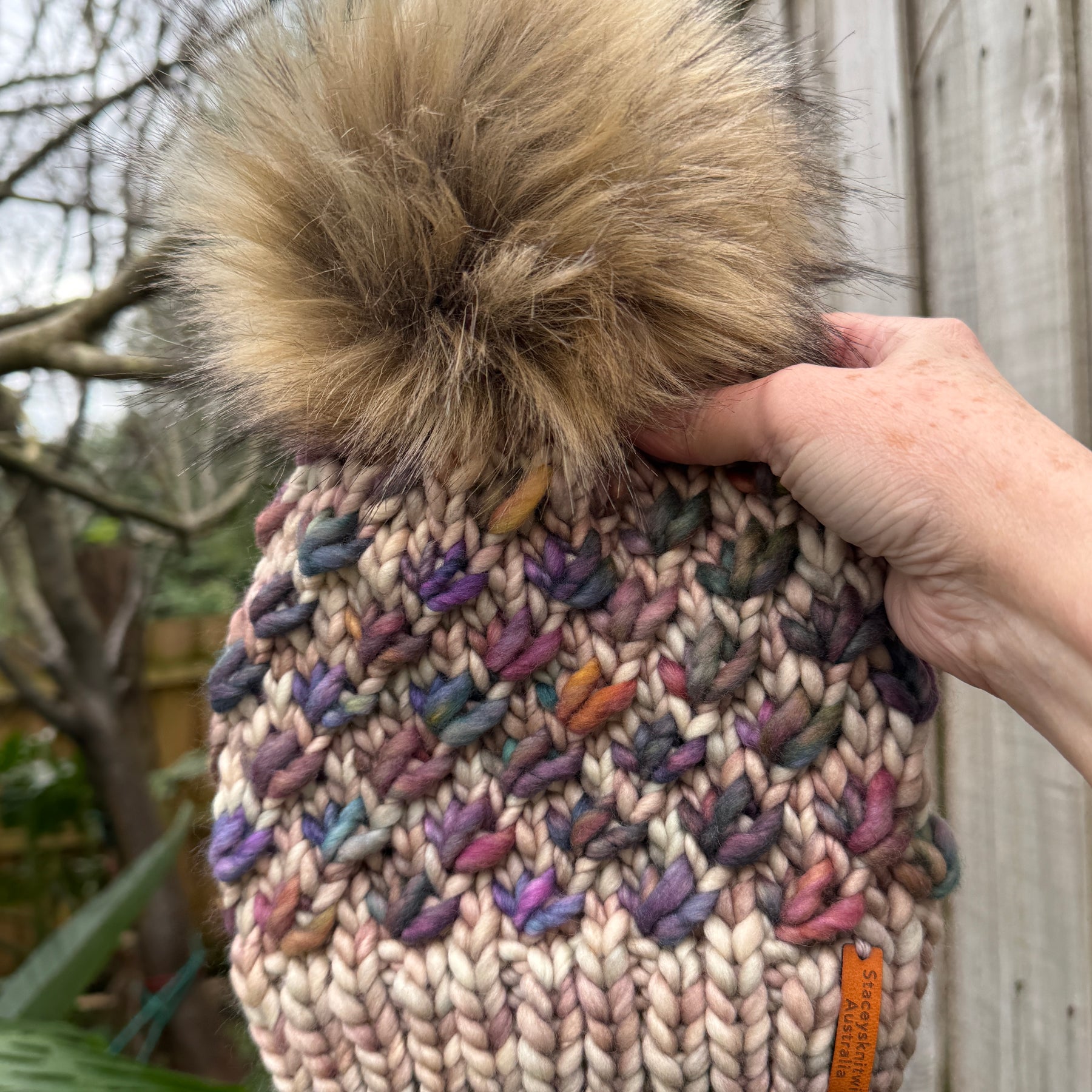 Hand Knitted Merino Beanie, Luxurious PomPom Beanie