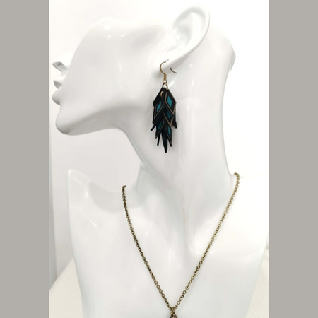 Leather Set - Necklace and Earrings