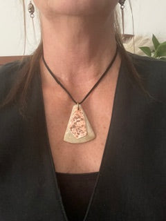 One off Stone & Hammered Copper Necklace