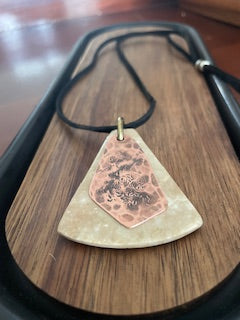 One off Stone & Hammered Copper Necklace