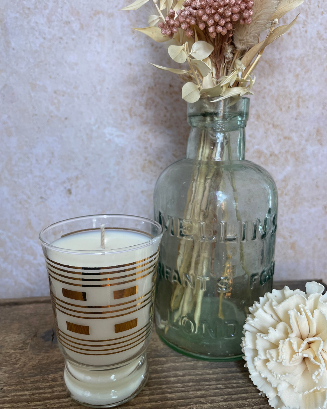 Rosemary + Mint I Natural Soy Candle in a Vintage Gold Tumbler