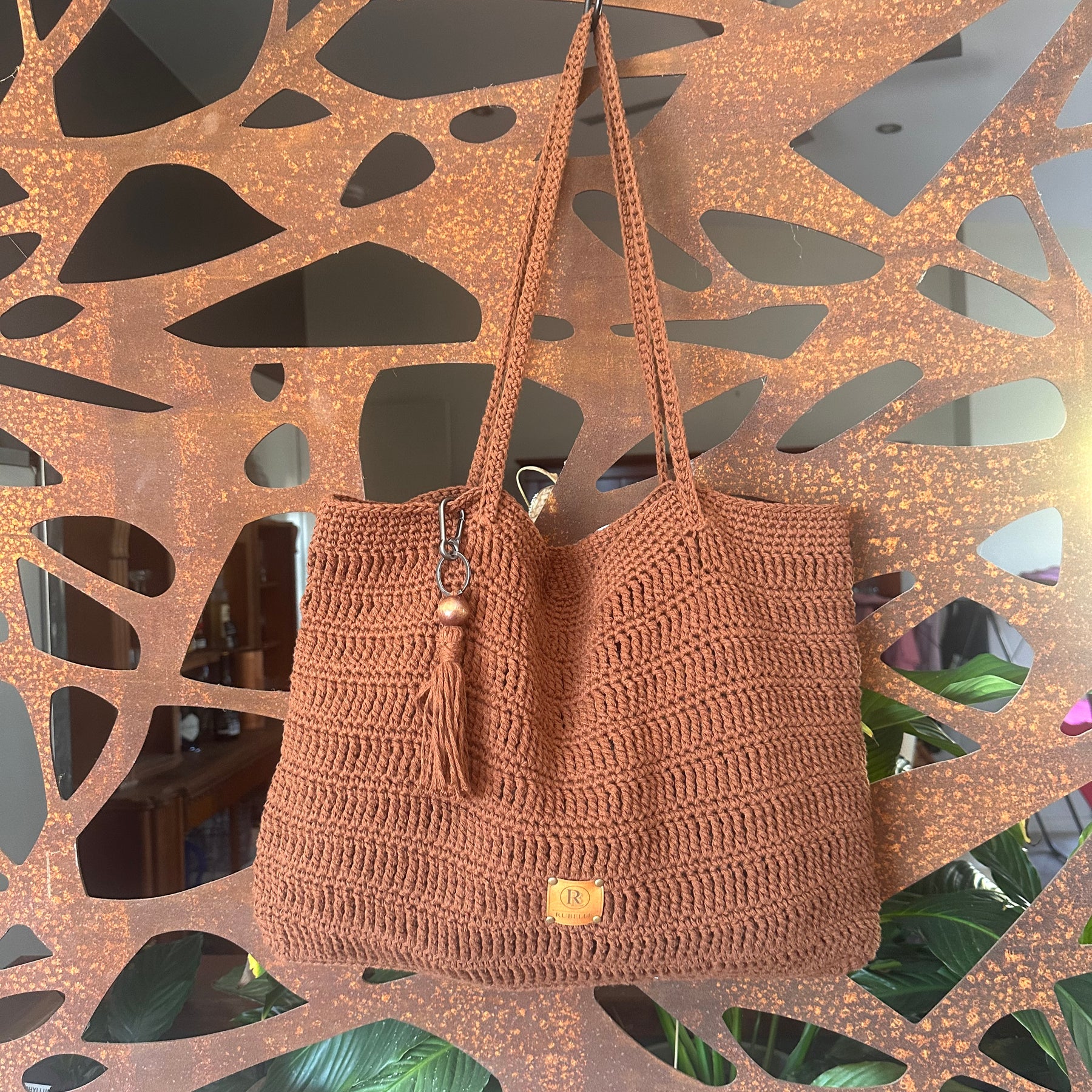 The Chocolate Tote | Hand-Crocheted Cotton Shoulder Bag