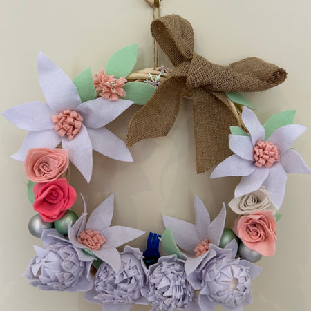 Beautiful Australian Flannel Flower Wreath