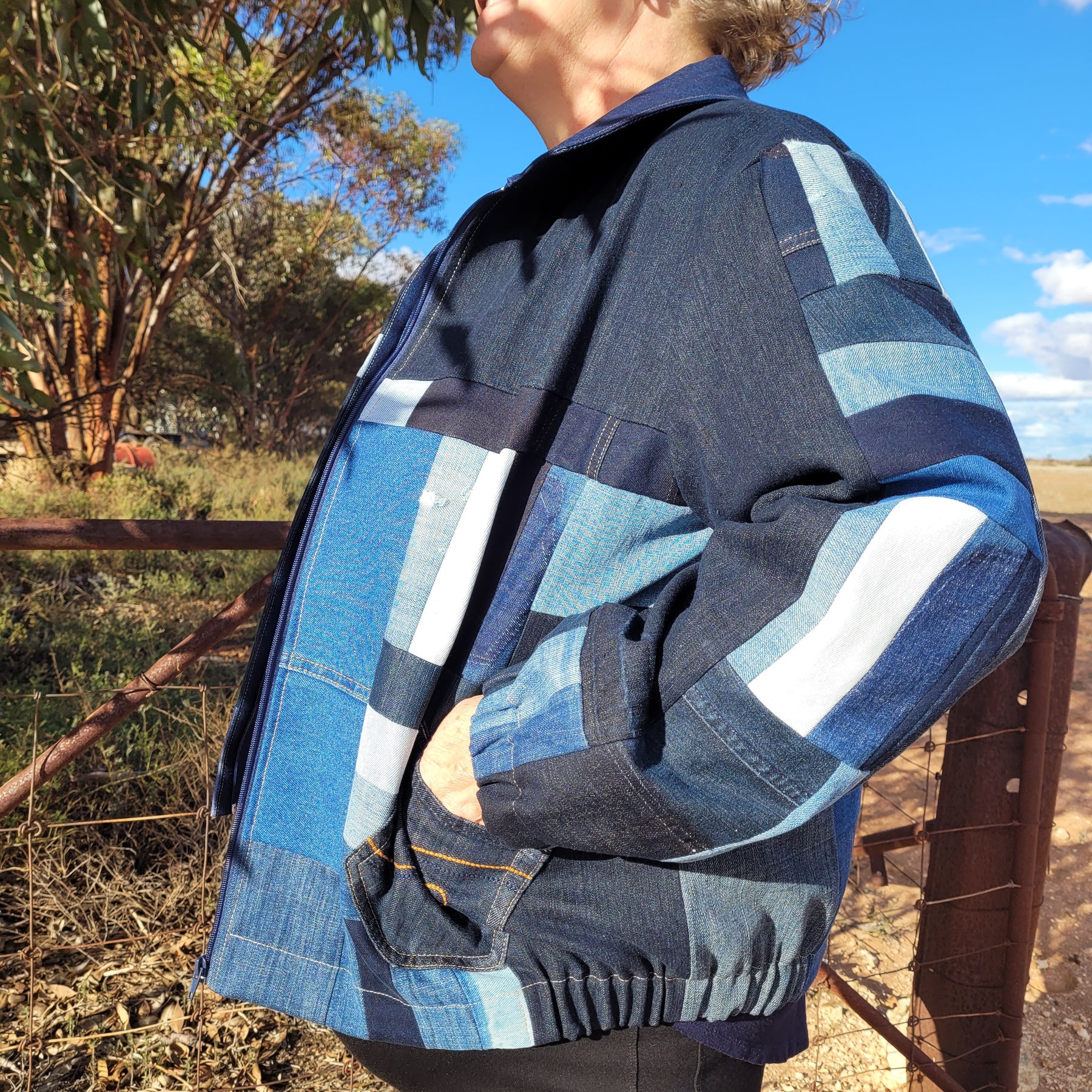Patch Perfect - Denim Bomber jacket - 2XL