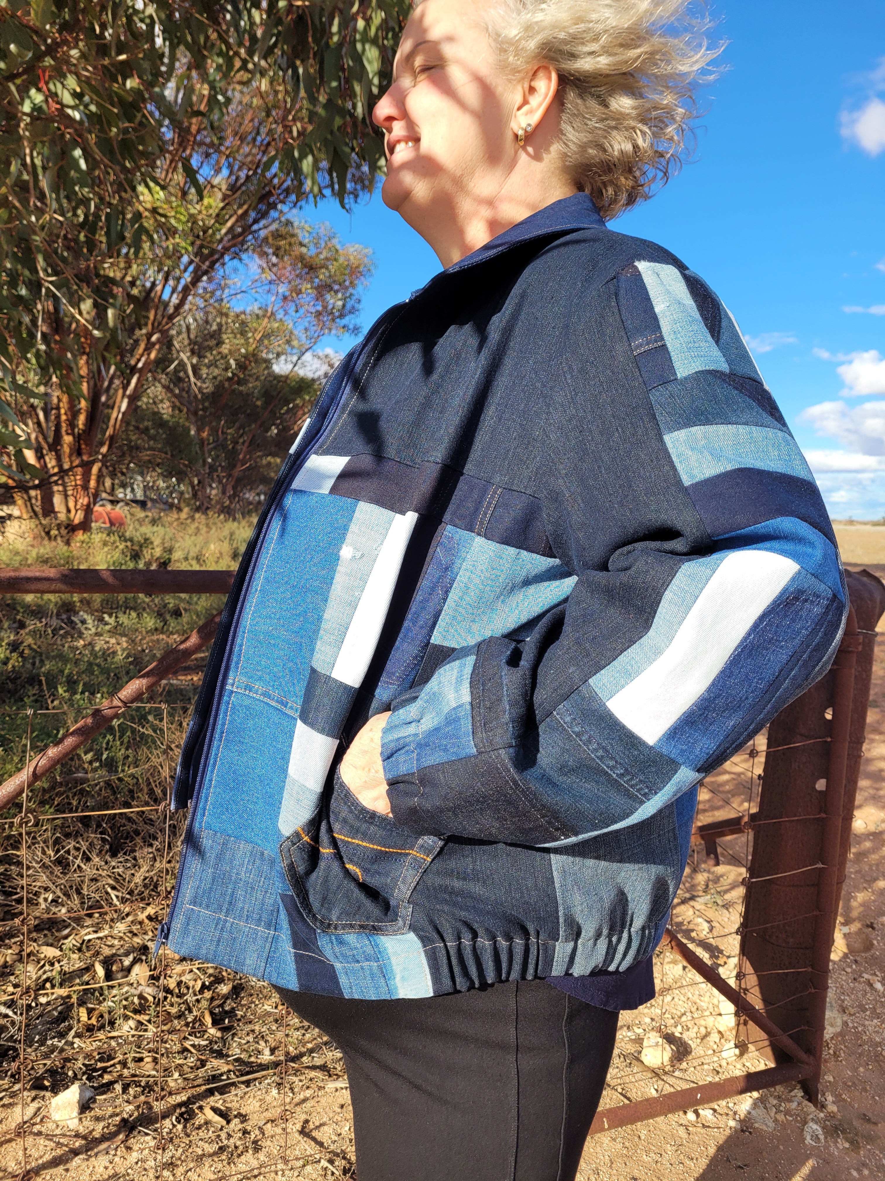Patch Perfect - Denim Bomber jacket - 2XL
