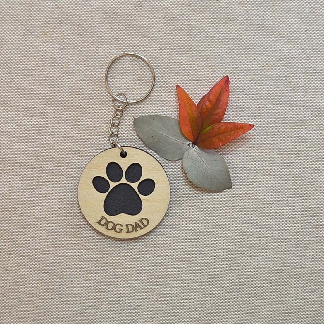 DOG DAD - Handcrafted Timber Keyrings