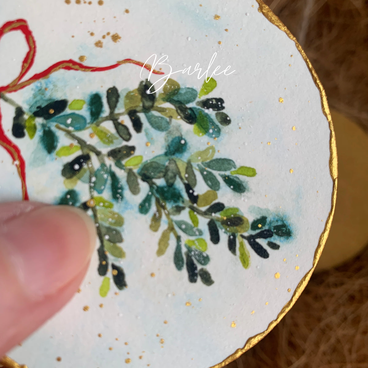 Set of 2 Hand-Painted Christmas Decorations - Unique Ornaments