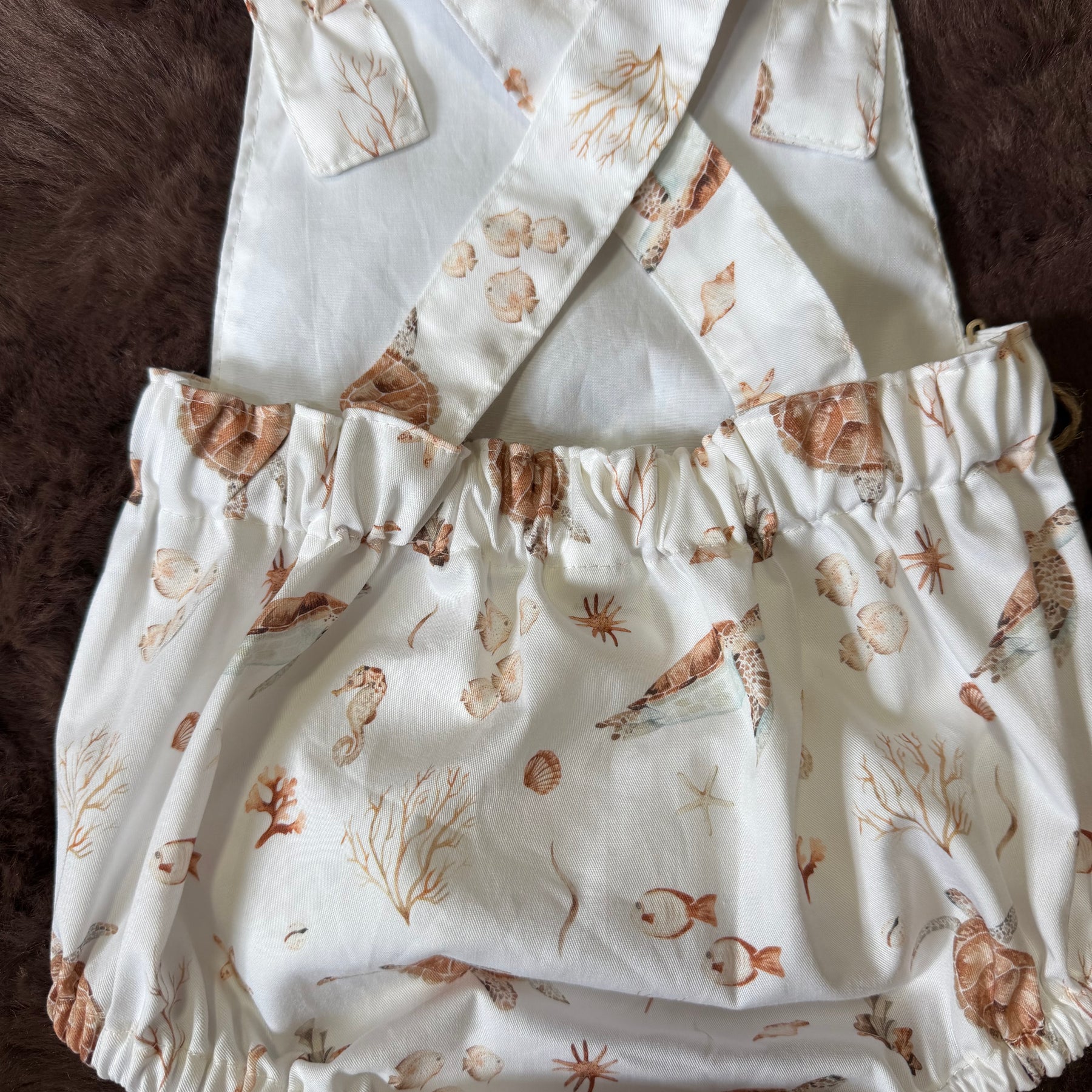 Turtles Fish and coral print baby romper