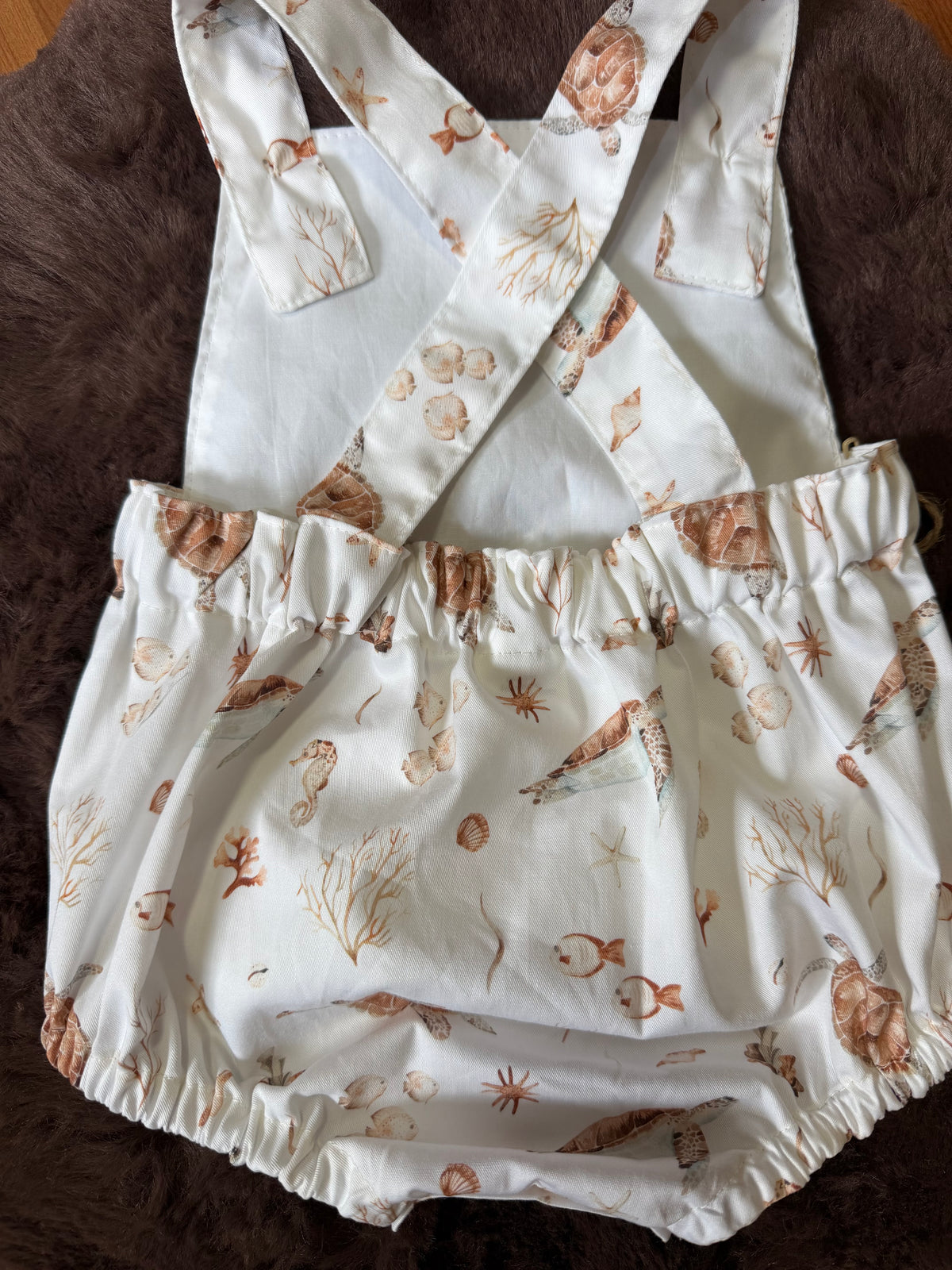 Turtles Fish and coral print baby romper