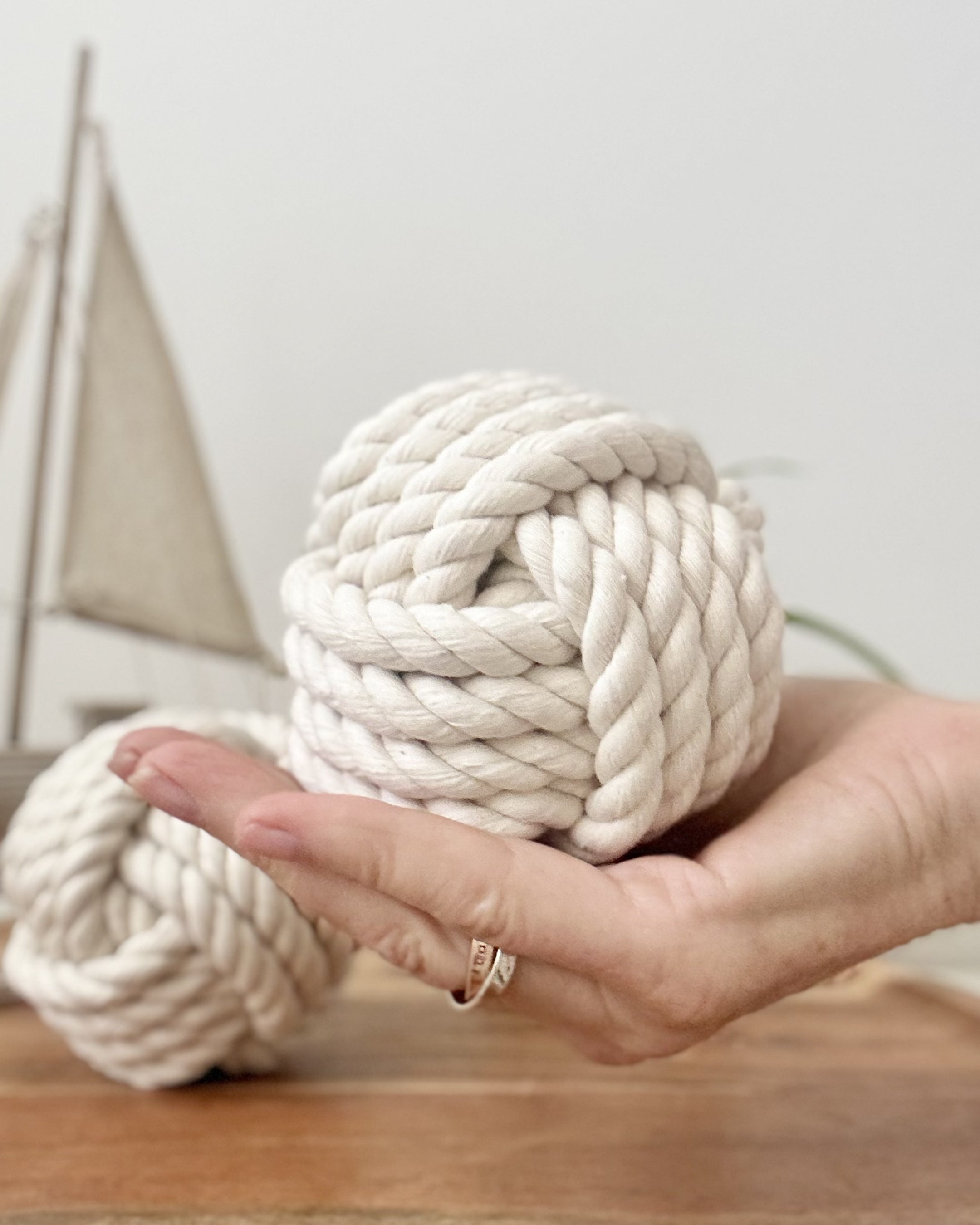 Monkey Fist Nautical Knots - Table Number Holder - Set of 3