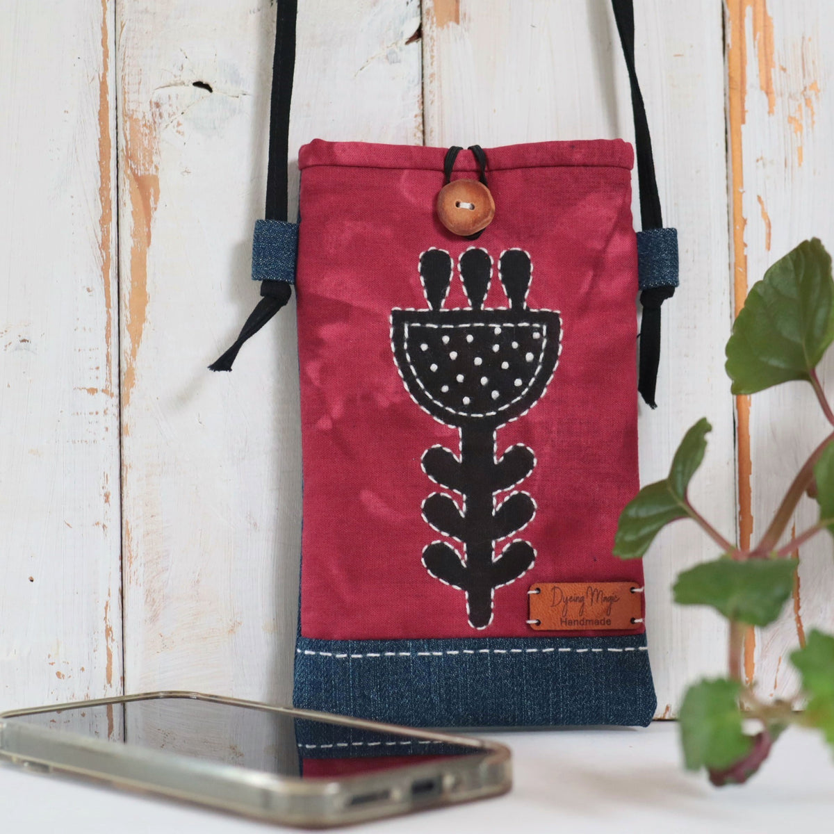Had Dyed Block Printed Phone pouches, Crossbody Phone bags