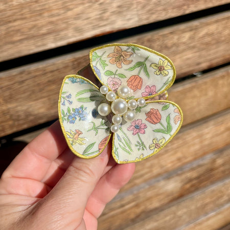 Floral Pattern Shell Trinket Tray Dish