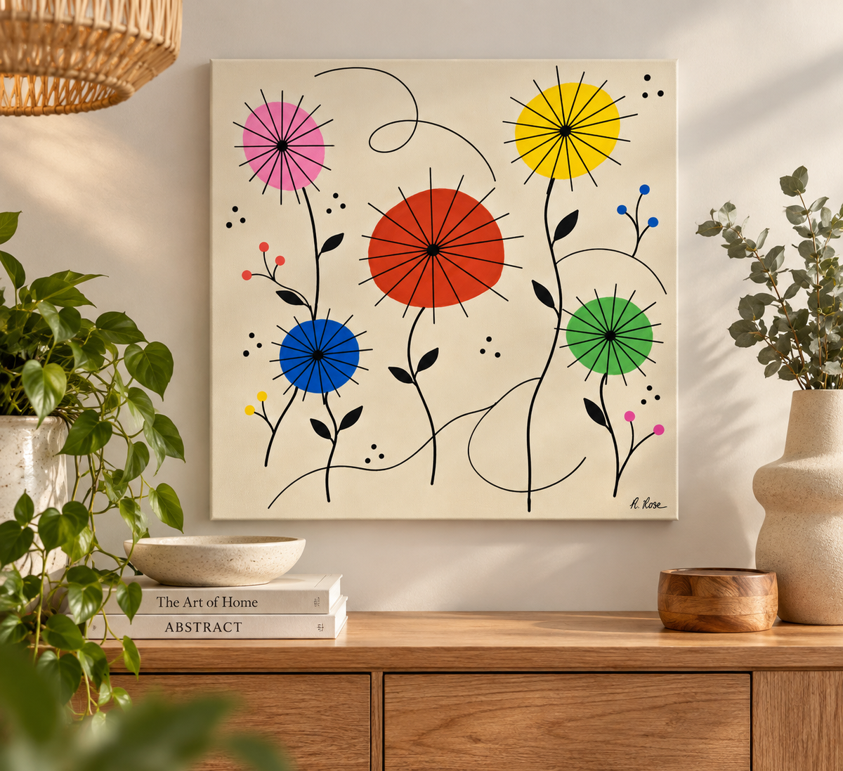 Atomic Blooms - original acrylic painting on canvas