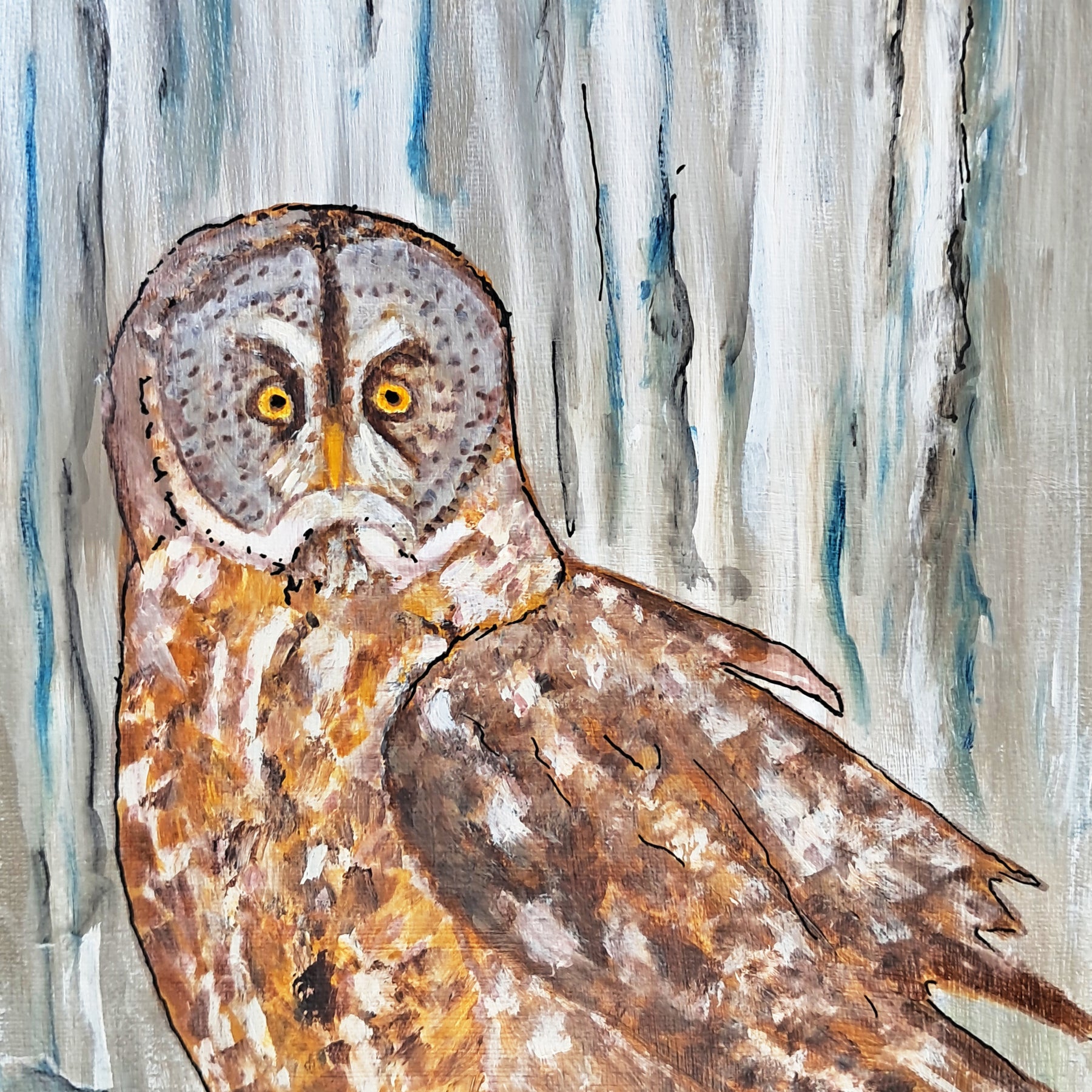 Owl Barred Owl Original Painting