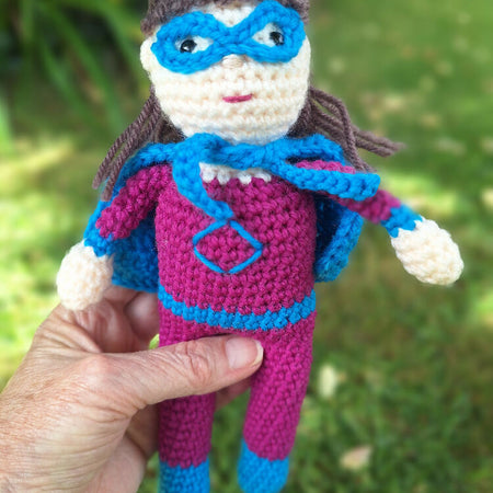 superhero crocheted doll