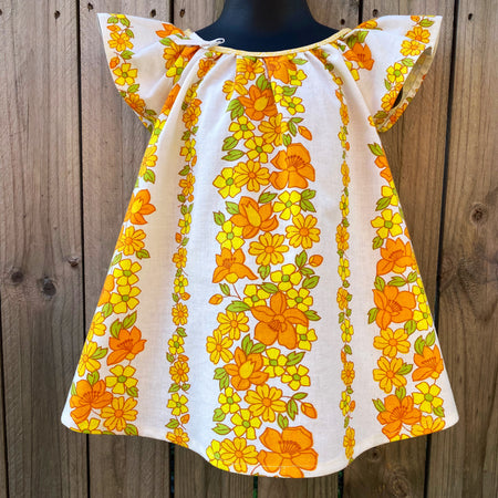 Size 18/24 months upcycled bold floral dress