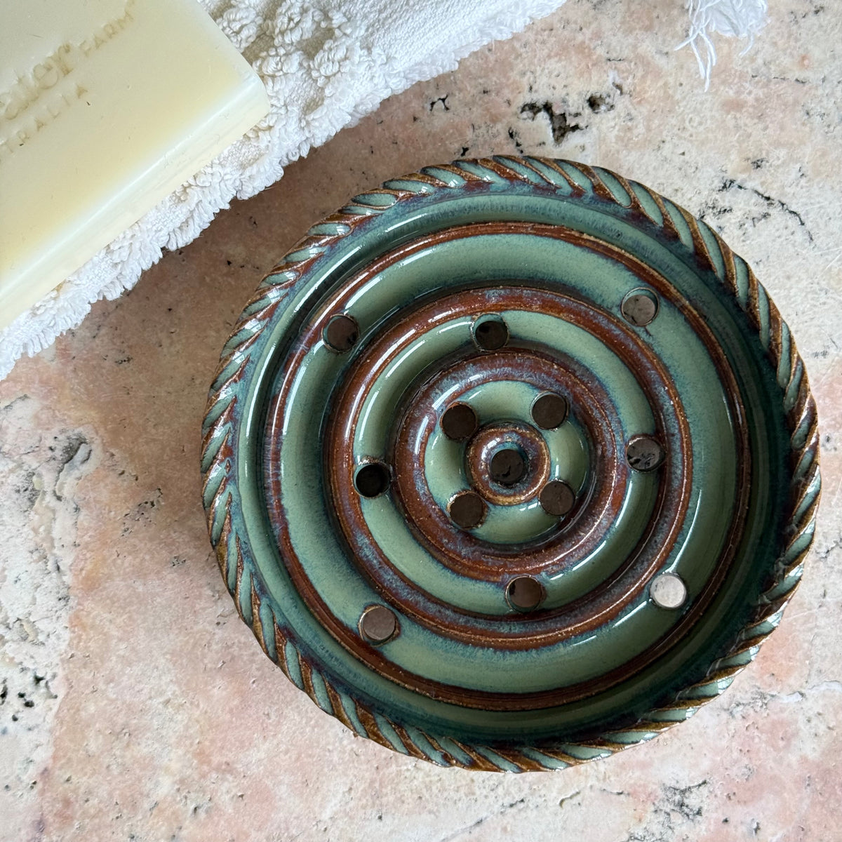 Handmade Ceramic Soap Dish | Footed Soap & Shampoo Bar Holder