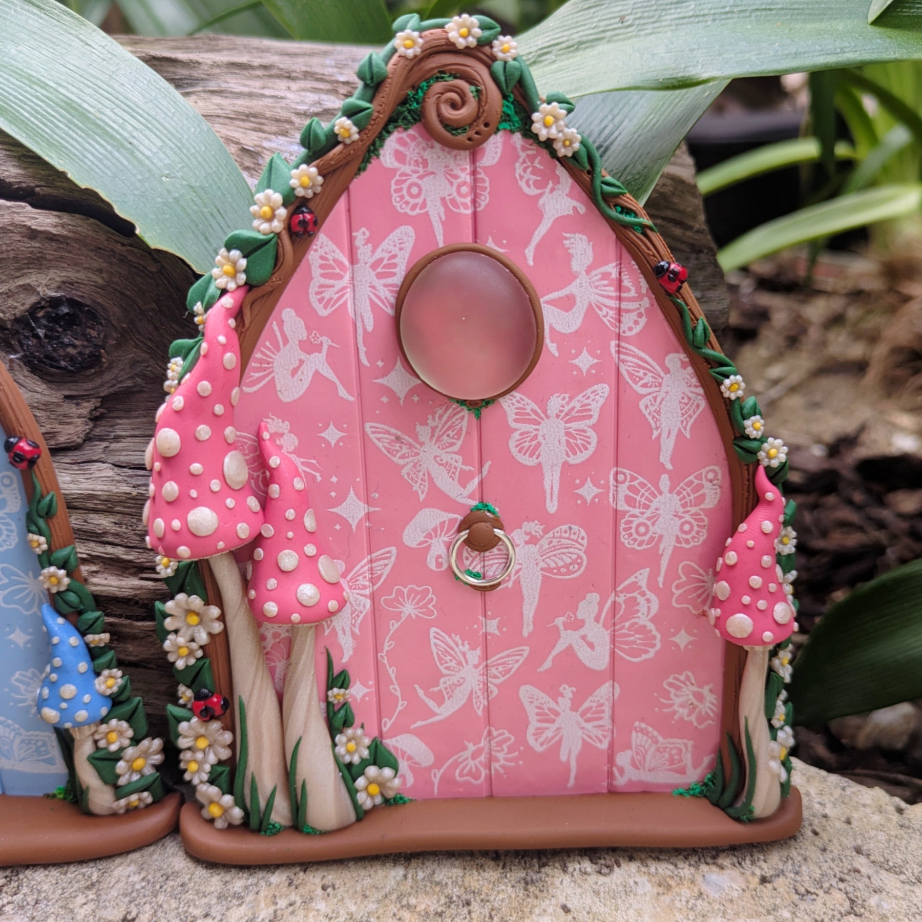 Pretty patterned Fairy Doors - available in Pink, Purple or Blue