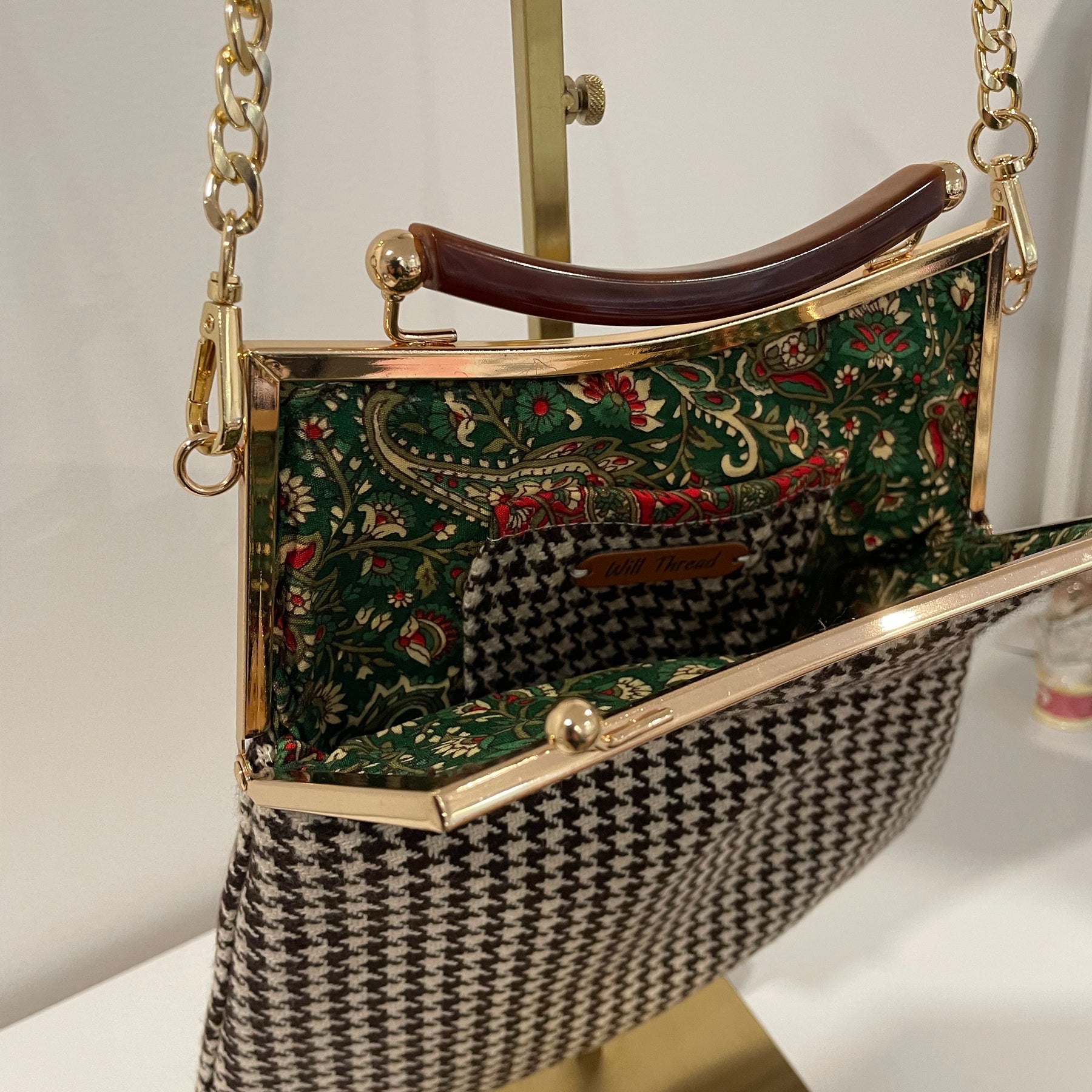 Handmade Houndstooth Art Deco Hand Style bag